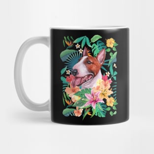 Tropical Red and White Bull Terrier Mug